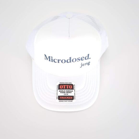 Microdosed. jeng White Otto World Famous Foam Front Trucker Hat Baseball Cap NEW - Picture 8 of 16